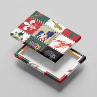 Louisiana Famous Things Christmas Canvas Wall Art Xmas Holiday Patterns - Wonder Print Shop