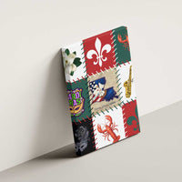 Louisiana Famous Things Christmas Canvas Wall Art Xmas Holiday Patterns - Wonder Print Shop