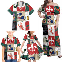 Louisiana Famous Things Christmas Family Matching Off Shoulder Maxi Dress and Hawaiian Shirt Xmas Holiday Patterns - Wonder Print Shop