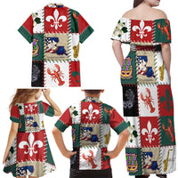 Louisiana Famous Things Christmas Family Matching Off Shoulder Maxi Dress and Hawaiian Shirt Xmas Holiday Patterns - Wonder Print Shop