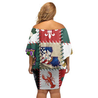 Louisiana Famous Things Christmas Family Matching Off Shoulder Short Dress and Hawaiian Shirt Xmas Holiday Patterns - Wonder Print Shop