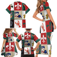 Louisiana Famous Things Christmas Family Matching Short Sleeve Bodycon Dress and Hawaiian Shirt Xmas Holiday Patterns - Wonder Print Shop