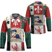 Louisiana Famous Things Christmas Hockey Jersey Xmas Holiday Patterns - Wonder Print Shop