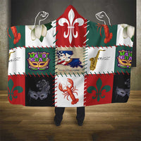 Louisiana Famous Things Christmas Hooded Blanket Xmas Holiday Patterns - Wonder Print Shop