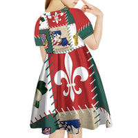 Louisiana Famous Things Christmas Kid Short Sleeve Dress Xmas Holiday Patterns - Wonder Print Shop