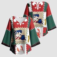 Louisiana Famous Things Christmas Kimono Sleeve Blouse Xmas Holiday Patterns - Wonder Print Shop