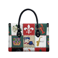 Louisiana Famous Things Christmas Leather Bag Xmas Holiday Patterns - Wonder Print Shop