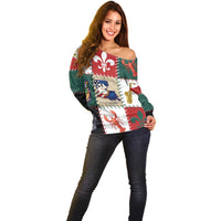 Louisiana Famous Things Christmas Off Shoulder Sweater Xmas Holiday Patterns - Wonder Print Shop