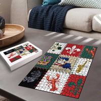 Louisiana Famous Things Christmas Puzzle Xmas Holiday Patterns - Wonder Print Shop