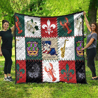 Louisiana Famous Things Christmas Quilt Xmas Holiday Patterns - Wonder Print Shop