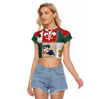 Louisiana Famous Things Christmas Raglan Cropped T Shirt Xmas Holiday Patterns - Wonder Print Shop