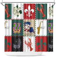 Louisiana Famous Things Christmas Shower Curtain Xmas Holiday Patterns - Wonder Print Shop