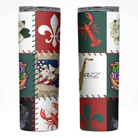 Louisiana Famous Things Christmas Skinny Tumbler Xmas Holiday Patterns - Wonder Print Shop