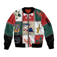 Louisiana Famous Things Christmas Sleeve Zip Bomber Jacket Xmas Holiday Patterns - Wonder Print Shop
