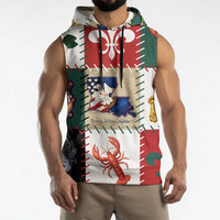 Louisiana Famous Things Christmas Sleeveless Hoodie Xmas Holiday Patterns - Wonder Print Shop