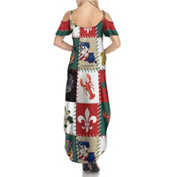 Louisiana Famous Things Christmas Summer Maxi Dress Xmas Holiday Patterns - Wonder Print Shop