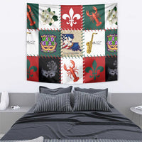Louisiana Famous Things Christmas Tapestry Xmas Holiday Patterns - Wonder Print Shop