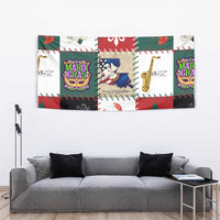 Louisiana Famous Things Christmas Tapestry Xmas Holiday Patterns - Wonder Print Shop