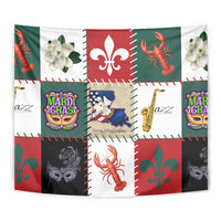 Louisiana Famous Things Christmas Tapestry Xmas Holiday Patterns - Wonder Print Shop