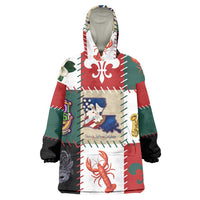 Louisiana Famous Things Christmas Wearable Blanket Hoodie Xmas Holiday Patterns - Wonder Print Shop