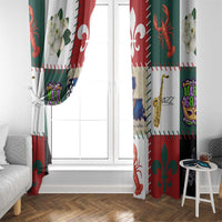 Louisiana Famous Things Christmas Window Curtain Xmas Holiday Patterns - Wonder Print Shop