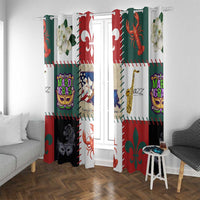 Louisiana Famous Things Christmas Window Curtain Xmas Holiday Patterns - Wonder Print Shop