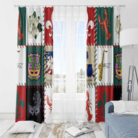 Louisiana Famous Things Christmas Window Curtain Xmas Holiday Patterns - Wonder Print Shop
