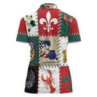 Louisiana Famous Things Christmas Women Polo Shirt Xmas Holiday Patterns - Wonder Print Shop