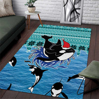 Love Oracle Whale Christmas Area Rug Xmas Holiday Patterns - Wonder Print Shop