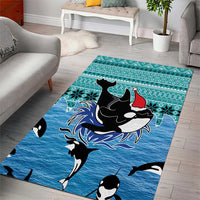 Love Oracle Whale Christmas Area Rug Xmas Holiday Patterns - Wonder Print Shop