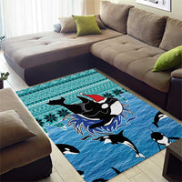 Love Oracle Whale Christmas Area Rug Xmas Holiday Patterns - Wonder Print Shop