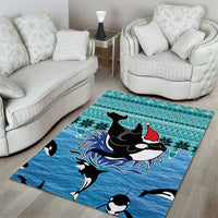 Love Oracle Whale Christmas Area Rug Xmas Holiday Patterns - Wonder Print Shop