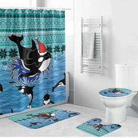 Love Oracle Whale Christmas Bathroom Set Xmas Holiday Patterns - Wonder Print Shop