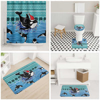 Love Oracle Whale Christmas Bathroom Set Xmas Holiday Patterns - Wonder Print Shop