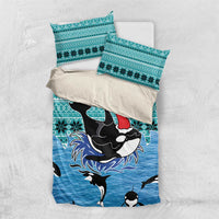 Love Oracle Whale Christmas Bedding Set Xmas Holiday Patterns - Wonder Print Shop
