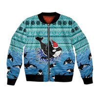 Love Oracle Whale Christmas Bomber Jacket Xmas Holiday Patterns - Wonder Print Shop