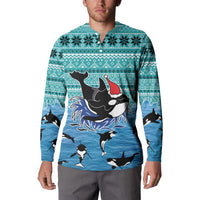 Love Oracle Whale Christmas Button Sweatshirt Xmas Holiday Patterns - Wonder Print Shop
