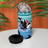 Love Oracle Whale Christmas 4 in 1 Can Cooler Tumbler Xmas Holiday Patterns - Wonder Print Shop