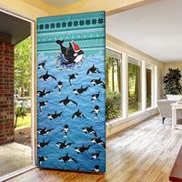 Love Oracle Whale Christmas Door Cover Xmas Holiday Patterns - Wonder Print Shop