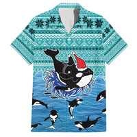 Love Oracle Whale Christmas Family Matching Short Sleeve Bodycon Dress and Hawaiian Shirt Xmas Holiday Patterns - Wonder Print Shop