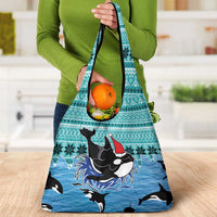 Love Oracle Whale Christmas Grocery Bag Xmas Holiday Patterns - Wonder Print Shop