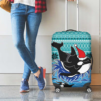 Love Oracle Whale Christmas Luggage Cover Xmas Holiday Patterns - Wonder Print Shop