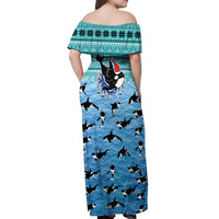 Love Oracle Whale Christmas Off Shoulder Maxi Dress Xmas Holiday Patterns - Wonder Print Shop