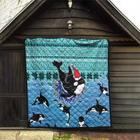 Love Oracle Whale Christmas Quilt Xmas Holiday Patterns - Wonder Print Shop