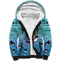 Love Oracle Whale Christmas Sherpa Hoodie Xmas Holiday Patterns - Wonder Print Shop