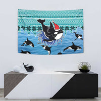 Love Oracle Whale Christmas Tapestry Xmas Holiday Patterns - Wonder Print Shop