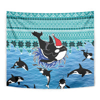 Love Oracle Whale Christmas Tapestry Xmas Holiday Patterns - Wonder Print Shop