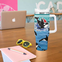 Love Oracle Whale Christmas Tumbler With Handle Xmas Holiday Patterns - Wonder Print Shop