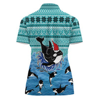 Love Oracle Whale Christmas Women Polo Shirt Xmas Holiday Patterns - Wonder Print Shop
