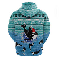 Love Oracle Whale Christmas Zip Hoodie Xmas Holiday Patterns - Wonder Print Shop